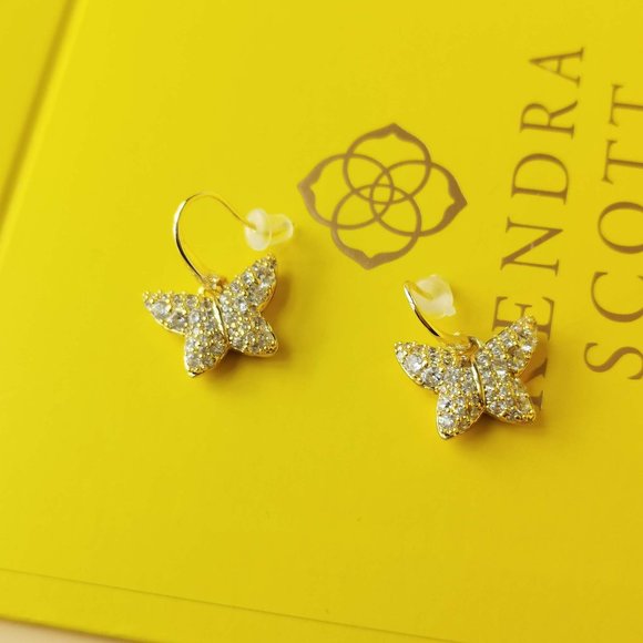 Kendra Scott Gold and Silver Butterfly Earrings - Picture 1 of 3